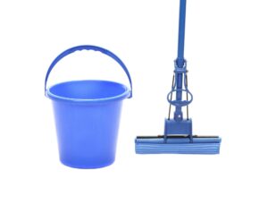 Blue bucket with sponge mop